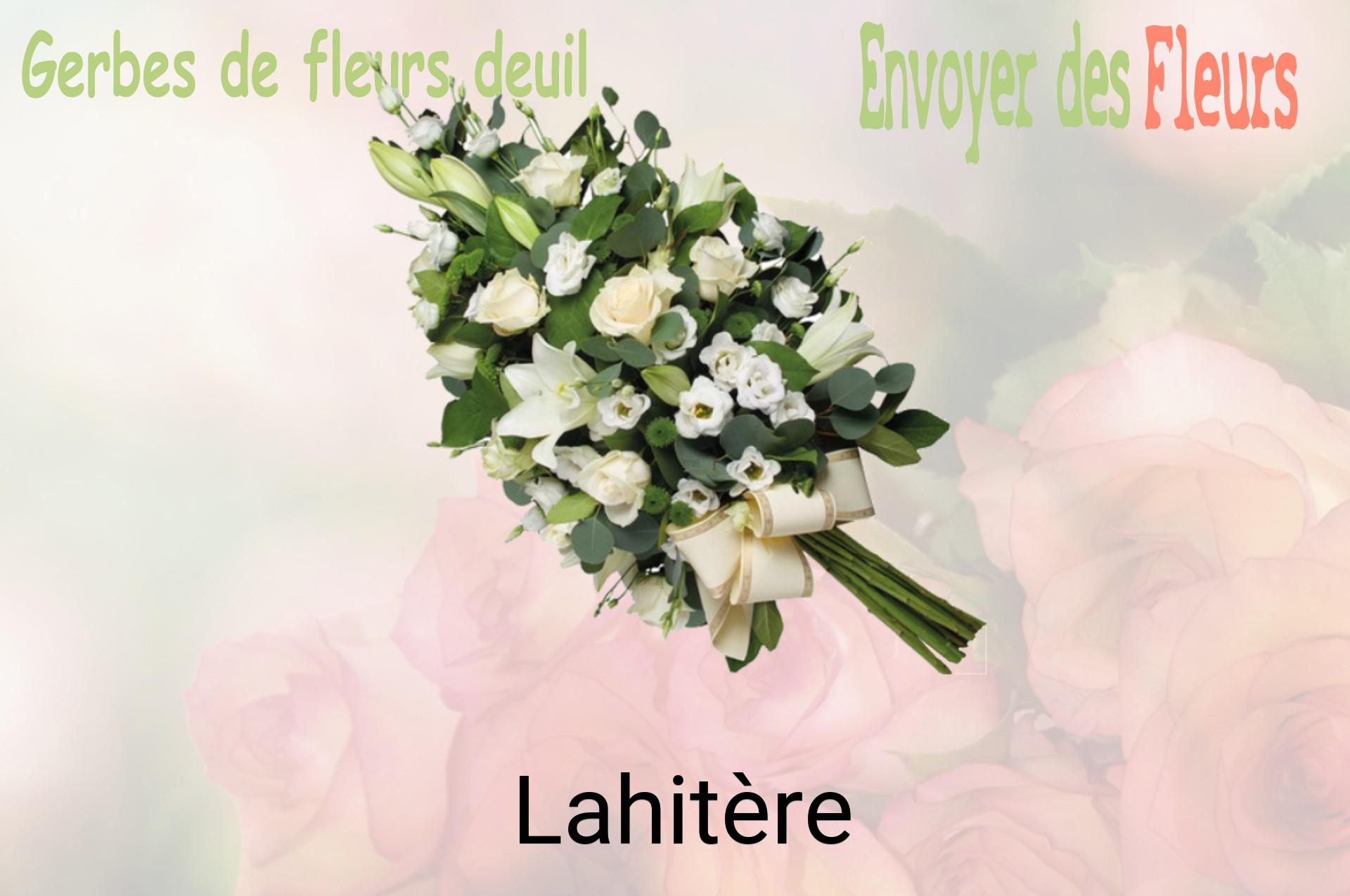 Gerbe de fleurs de deuil livrée à Lahitère